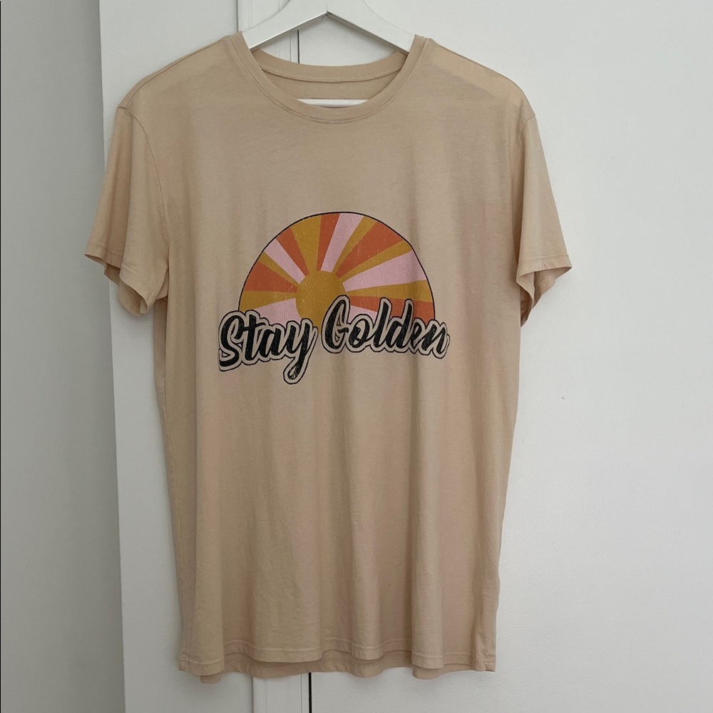 Show Me Your MuMu Beige 'Stay Golden' Graphic T-Shirt